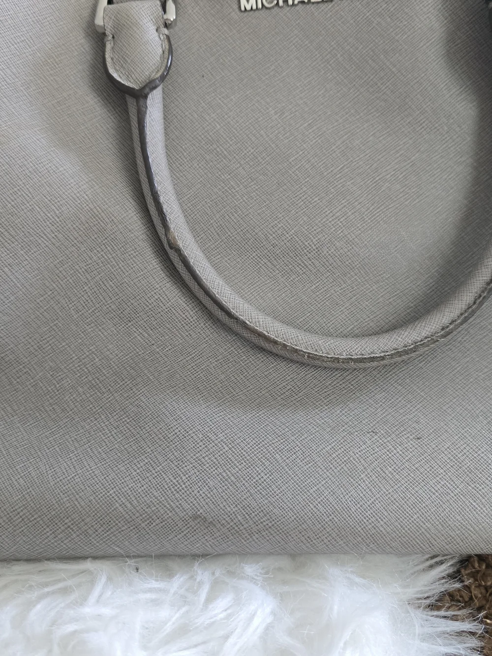 Michael Kors Taupe Saffiano Leather Satchel with Wallet